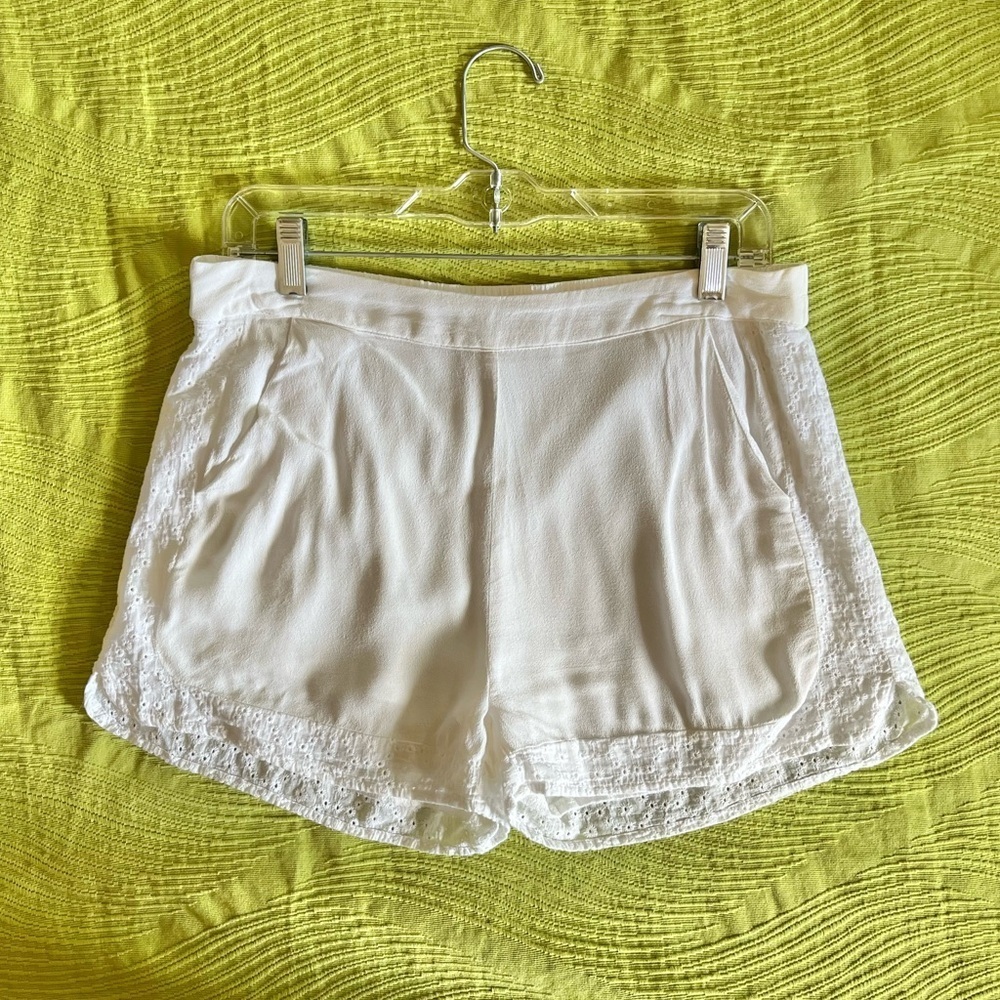 Love Riche White Lace Trim Shorts